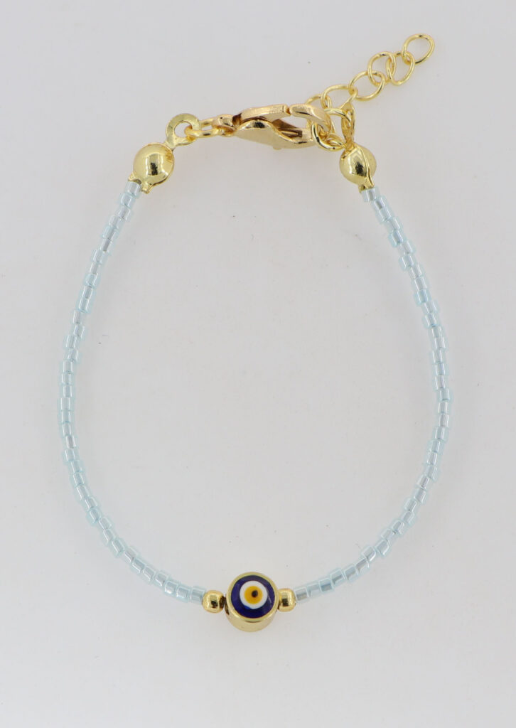 Βραχιόλι παιδικό με γαλάζιες διάφανες πέτρες