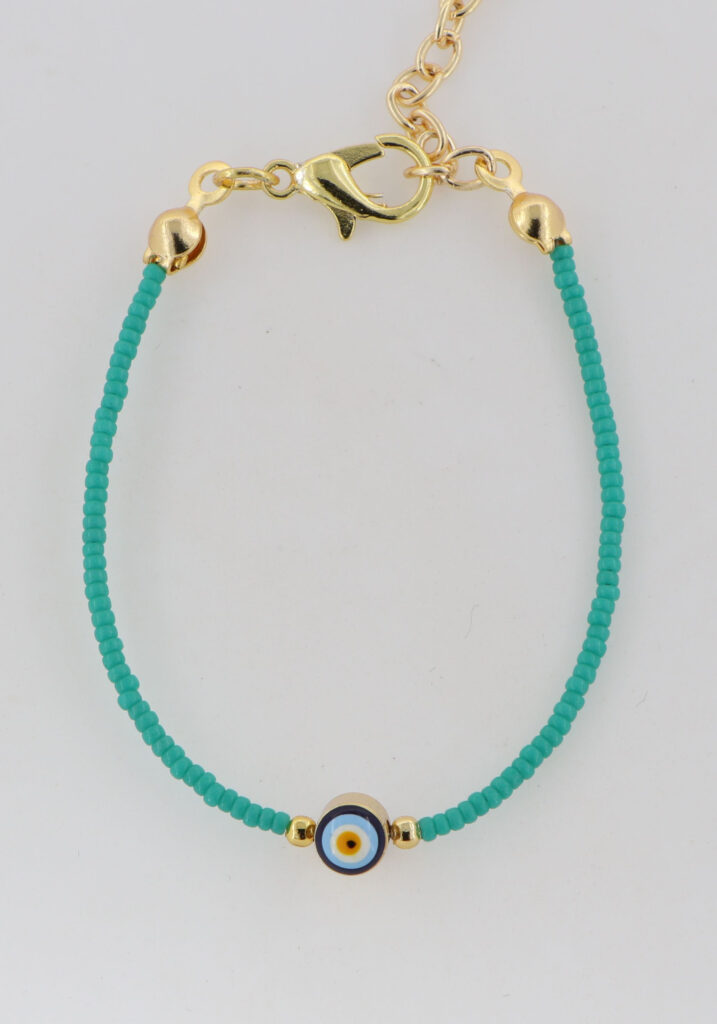 Βραχιόλι παιδικό με γαλαζοπράσινες πέτρες