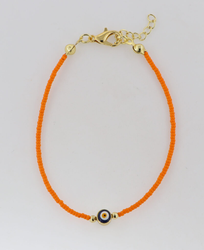 Βραχιόλι γυναικείο με πορτοκαλί πέτρες