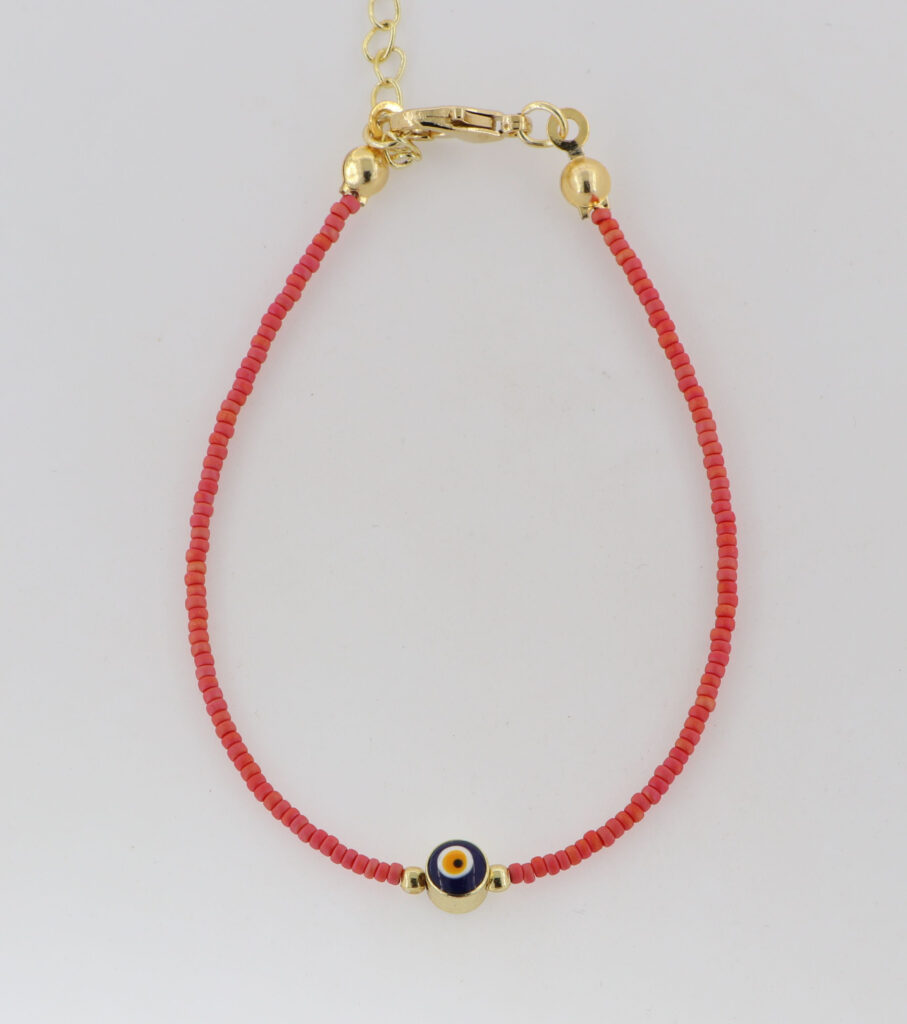 Βραχιόλι γυναικείο με κοραλί πέτρες