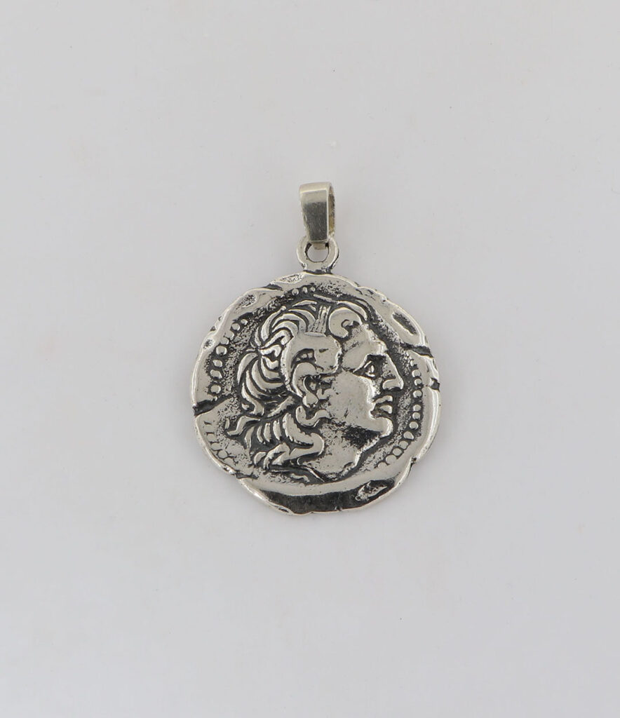 Μενταγιόν νόμισμα από ασήμι 925.