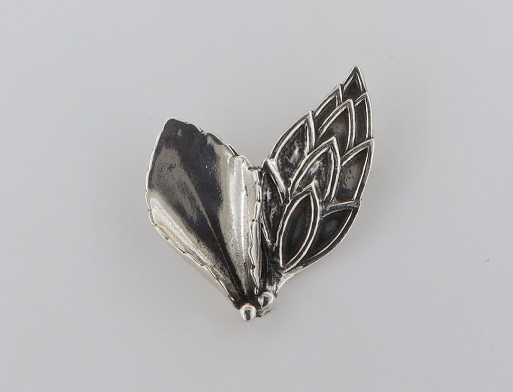 Καρφίτσα Ασημένια με φύλλα