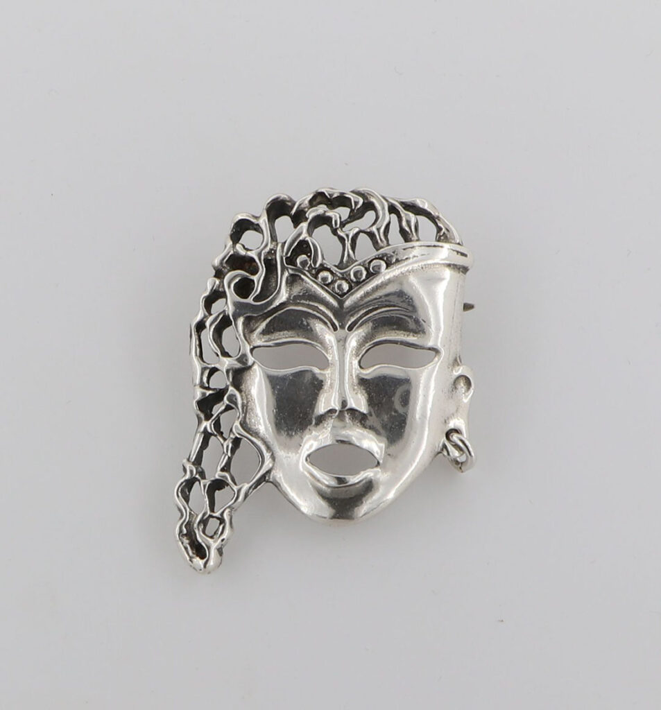 Καρφίτσα Ασημένια με βενετσιάνικη μάσκα