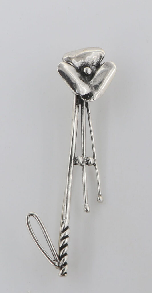 Καρφίτσα Ασημένια με λουλούδι