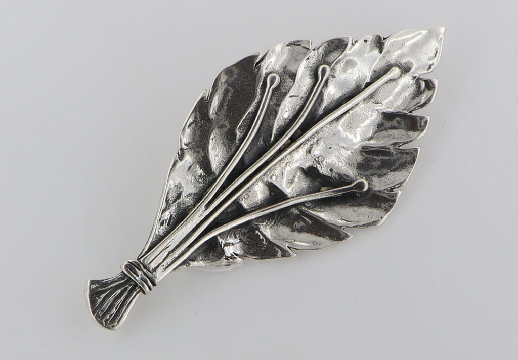 Καρφίτσα Ασημένια με φύλλο