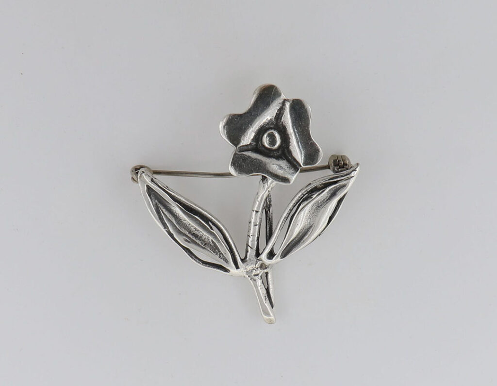 Καρφίτσα Ασημένια με λουλούδι