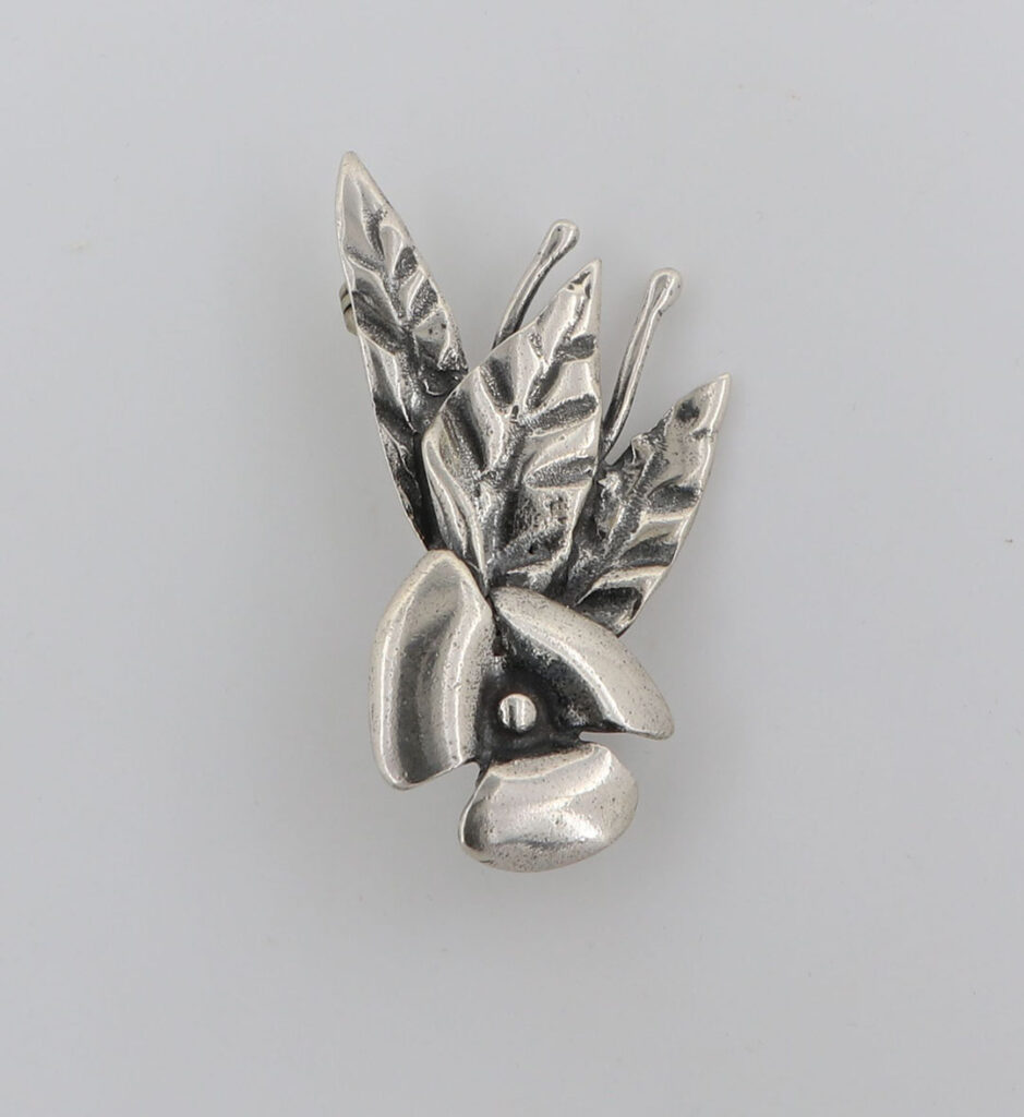 Καρφίτσα Ασημένια με φύλλα