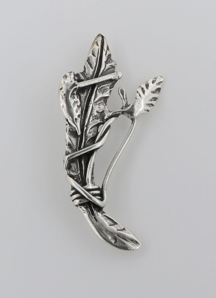 Καρφίτσα Ασημένια με φύλλα