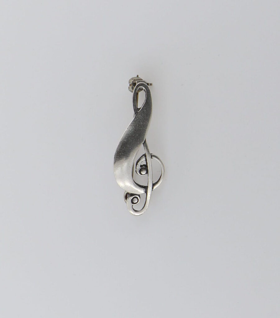 Καρφίτσα Ασημένια με κλειδί του σολ