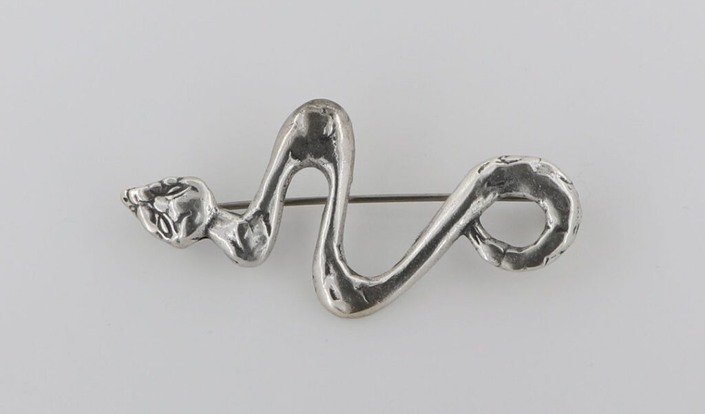 Καρφίτσα Ασημένια με φίδι