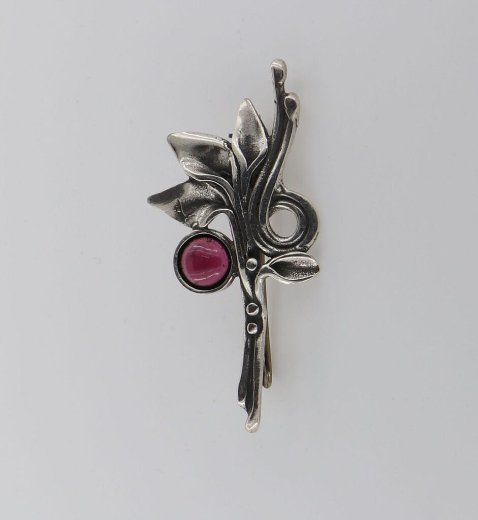 Καρφίτσα Ασημένια κλαδιά με γρανάδα