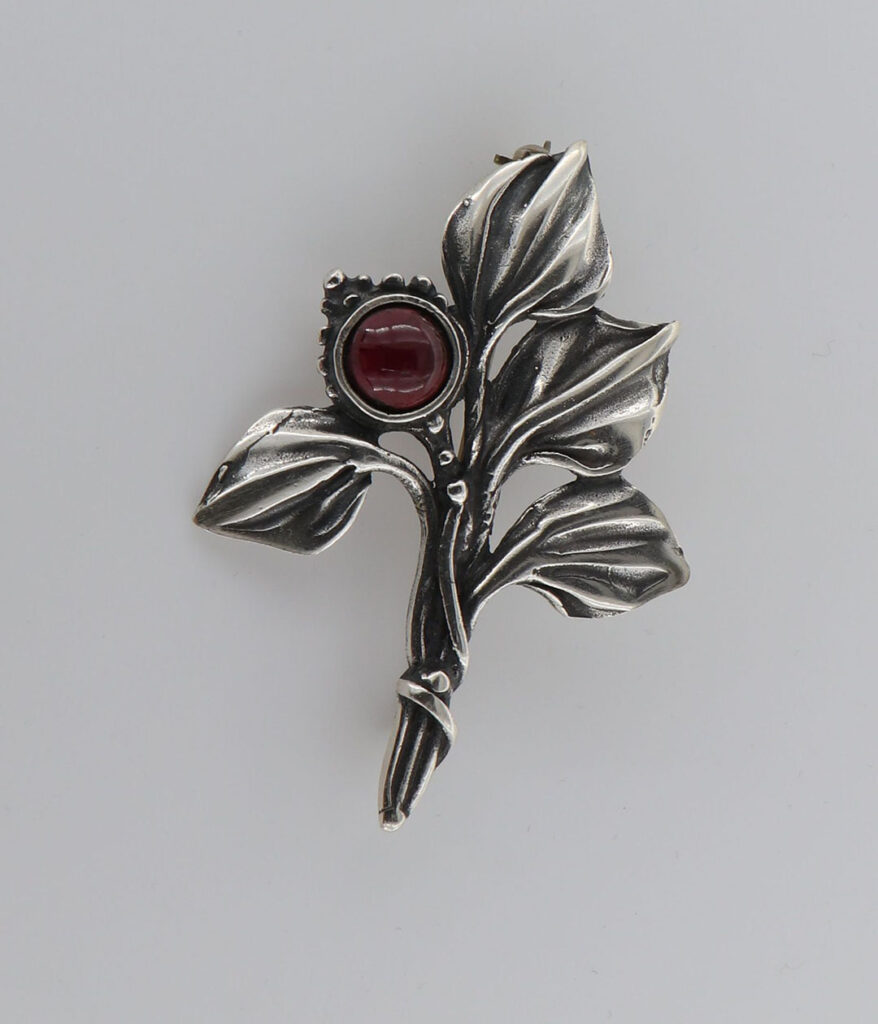 Καρφίτσα Ασημένια κλαδιά με γρανάδα