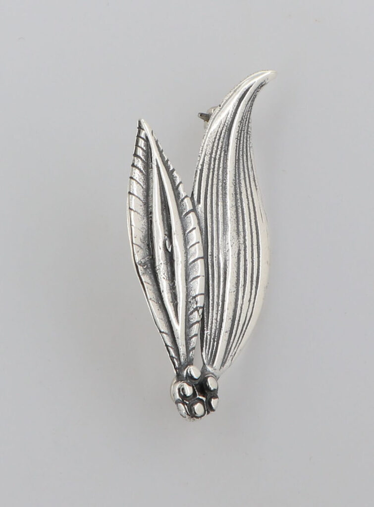 Καρφίτσα Ασημένια με φύλλα