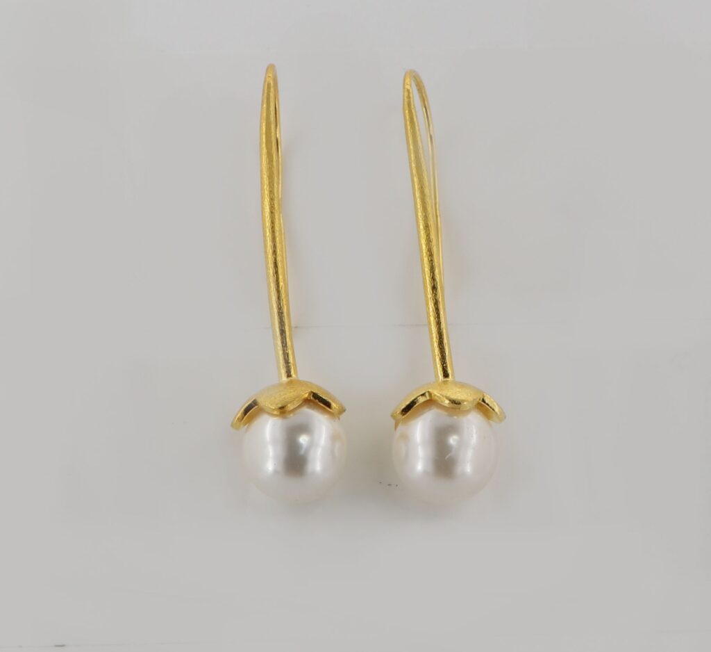 Σκουλαρίκια επίχρυσα από ασήμι 925.